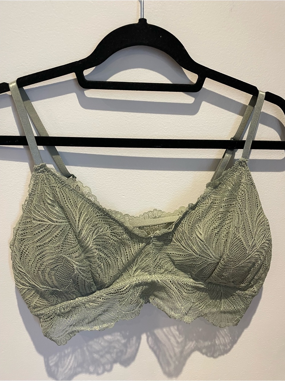 Lace Bralette in Sage Green - Women Intimates